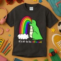 It's Ok To Be Different Autism Awareness Dinosaur Kids T-Shirt