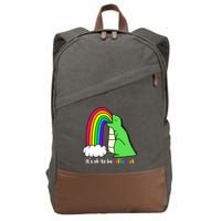 It's Ok To Be Different Autism Awareness Dinosaur Cotton Canvas Backpack