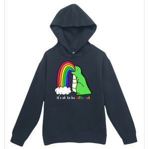 It's Ok To Be Different Autism Awareness Dinosaur Urban Pullover Hoodie