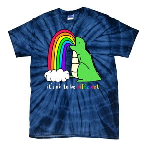 It's Ok To Be Different Autism Awareness Dinosaur Tie-Dye T-Shirt