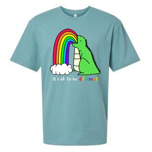 It's Ok To Be Different Autism Awareness Dinosaur Sueded Cloud Jersey T-Shirt