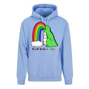 It's Ok To Be Different Autism Awareness Dinosaur Unisex Surf Hoodie