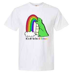 It's Ok To Be Different Autism Awareness Dinosaur Garment-Dyed Heavyweight T-Shirt