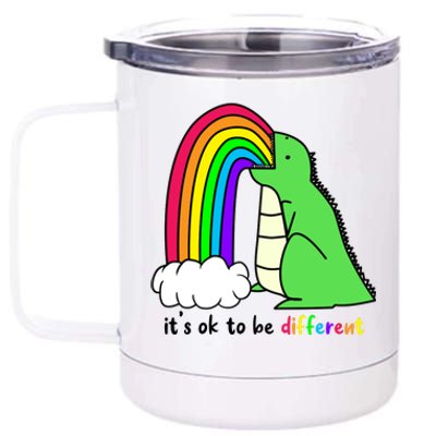 It's Ok To Be Different Autism Awareness Dinosaur 12 oz Stainless Steel Tumbler Cup