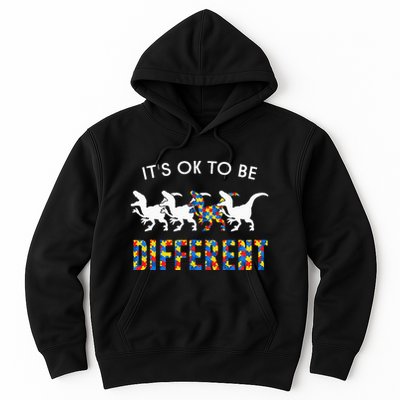 It's Ok To Be Different Autism Awareness Dinosaur Hoodie
