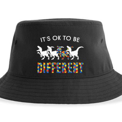 It's Ok To Be Different Autism Awareness Dinosaur Sustainable Bucket Hat