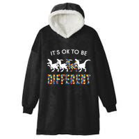 It's Ok To Be Different Autism Awareness Dinosaur Hooded Wearable Blanket