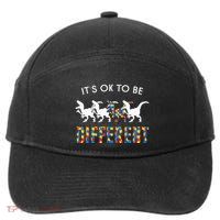 It's Ok To Be Different Autism Awareness Dinosaur 7-Panel Snapback Hat