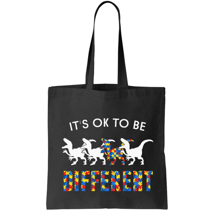 It's Ok To Be Different Autism Awareness Dinosaur Bag