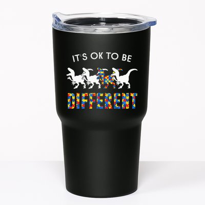 It's Ok To Be Different Autism Awareness Dinosaur Tumbler