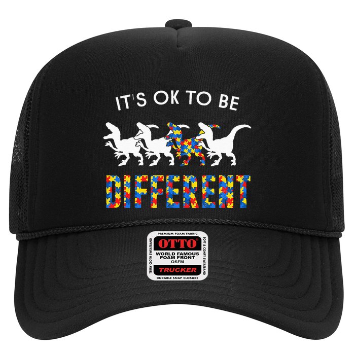 It's Ok To Be Different Autism Awareness Dinosaur Trucker Hat