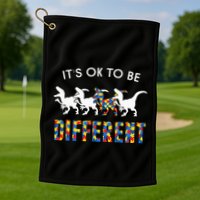 It's Ok To Be Different Autism Awareness Dinosaur Golf Towel
