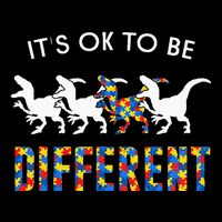 It's Ok To Be Different Autism Awareness Dinosaur Wool Snapback Cap