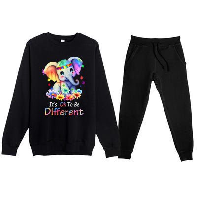 Its Ok To Be Different Autism Awareness Acceptance Premium Crewneck Sweatsuit Set