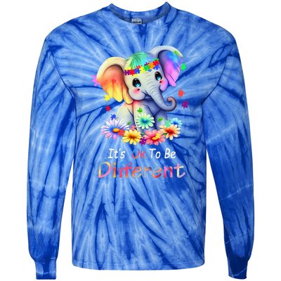 Its Ok To Be Different Autism Awareness Acceptance Tie-Dye Long Sleeve Shirt