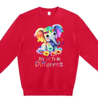 Its Ok To Be Different Autism Awareness Acceptance Premium Crewneck Sweatshirt