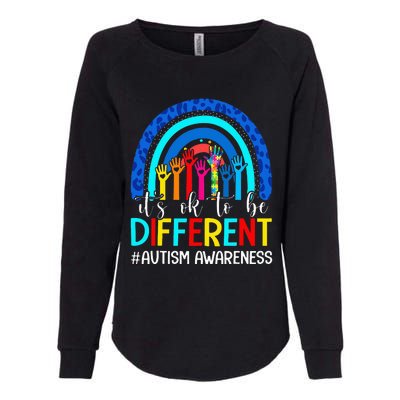 It's Ok To Be Different Autism Awareness Rainbow Womens California Wash Sweatshirt