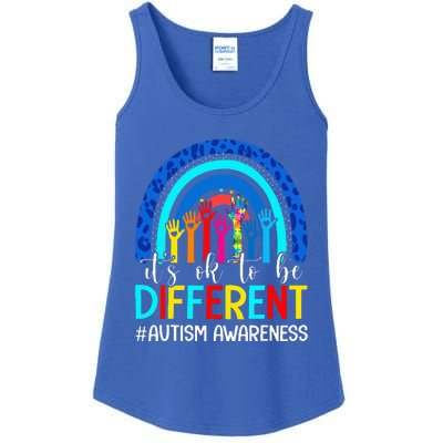 It's Ok To Be Different Autism Awareness Rainbow Ladies Essential Tank