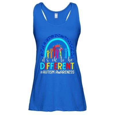 It's Ok To Be Different Autism Awareness Rainbow Ladies Essential Flowy Tank