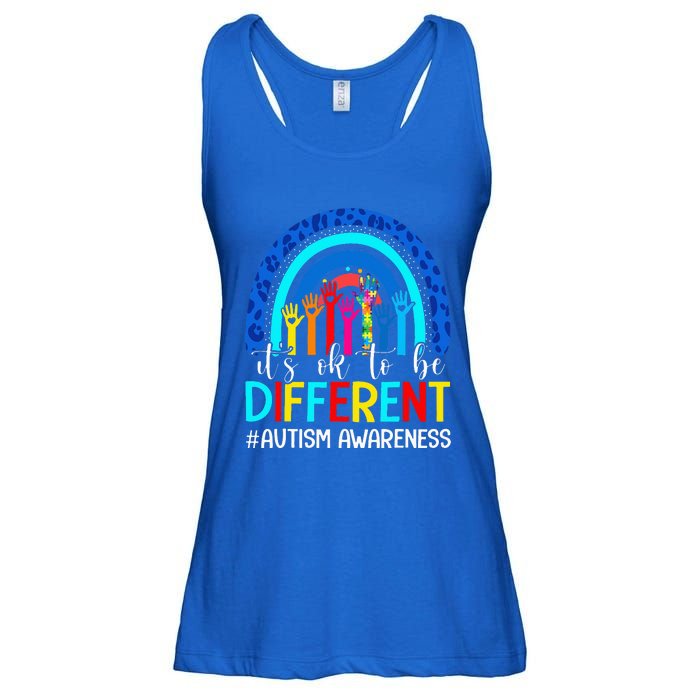 It's Ok To Be Different Autism Awareness Rainbow Ladies Essential Flowy Tank