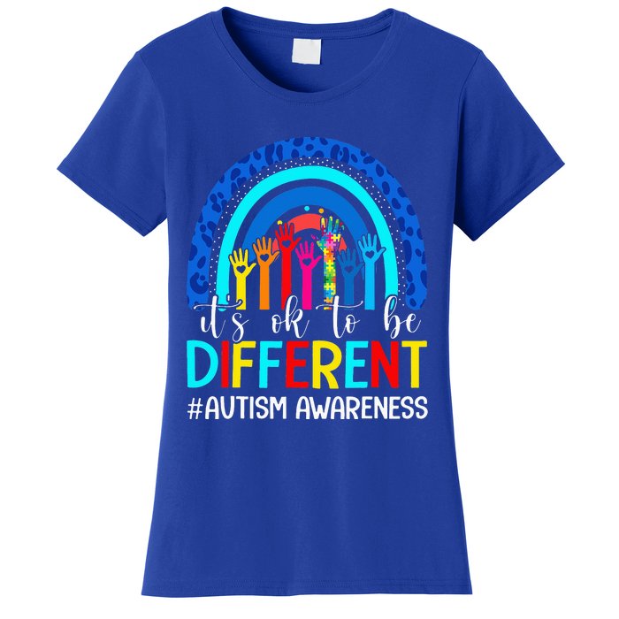 It's Ok To Be Different Autism Awareness Rainbow Women's T-Shirt