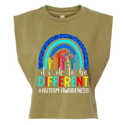 It's Ok To Be Different Autism Awareness Rainbow Garment-Dyed Women's Muscle Tee