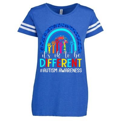 It's Ok To Be Different Autism Awareness Rainbow Enza Ladies Jersey Football T-Shirt