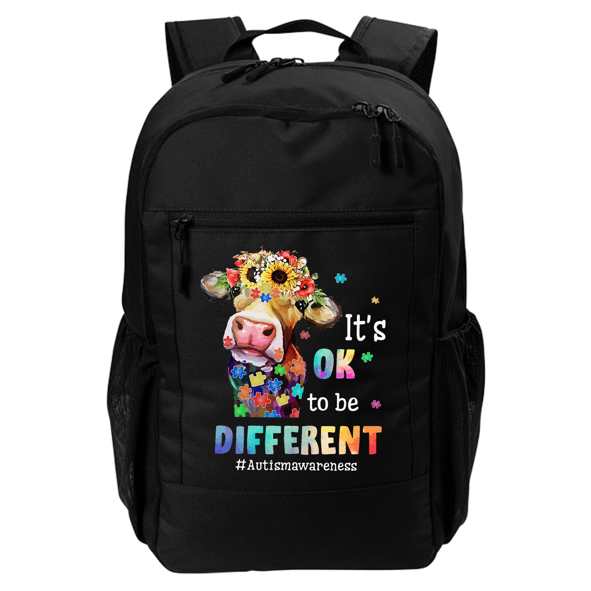 It's Ok To Be Different Heifer Cow Autism Awareness Backpack