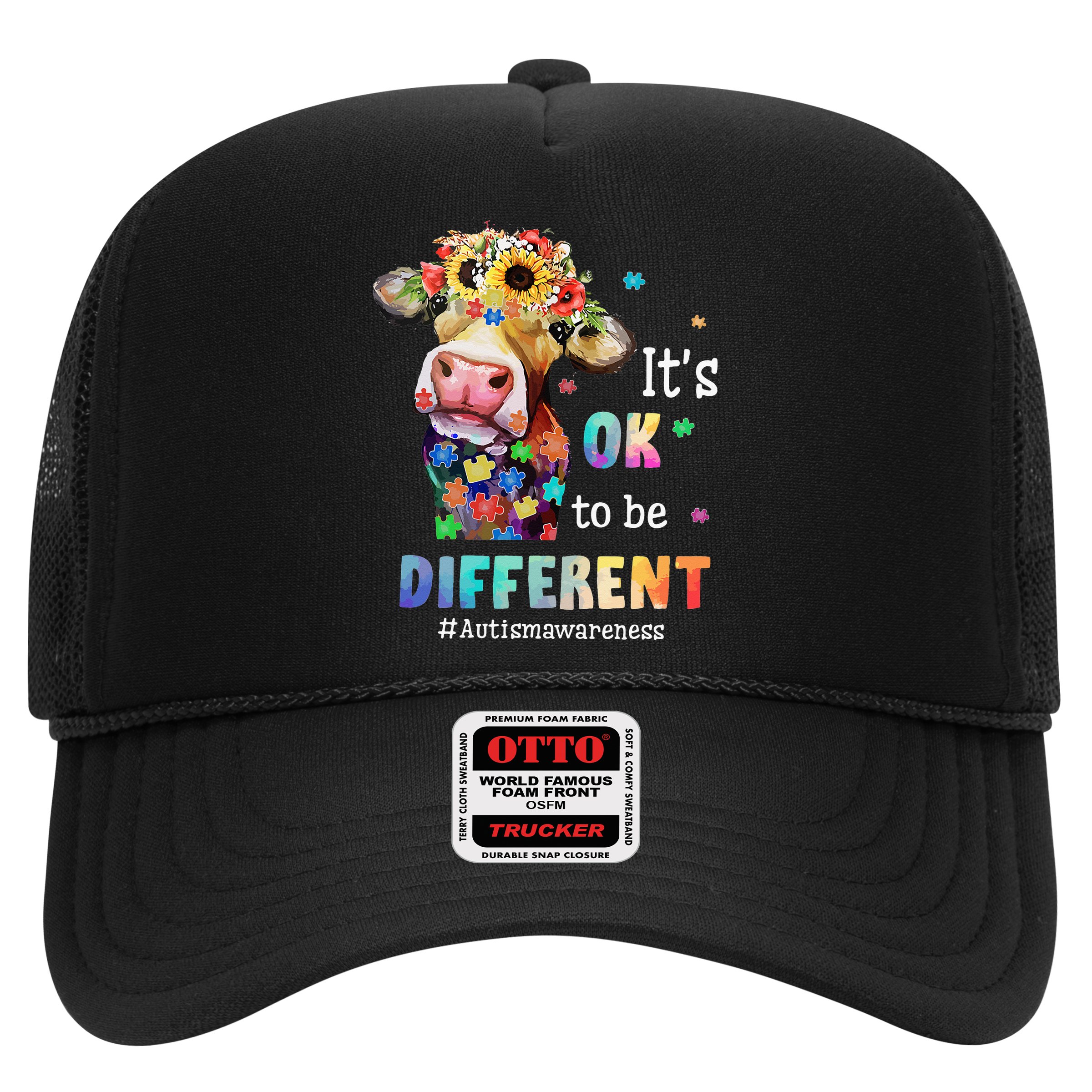 It's Ok To Be Different Heifer Cow Autism Awareness Hat