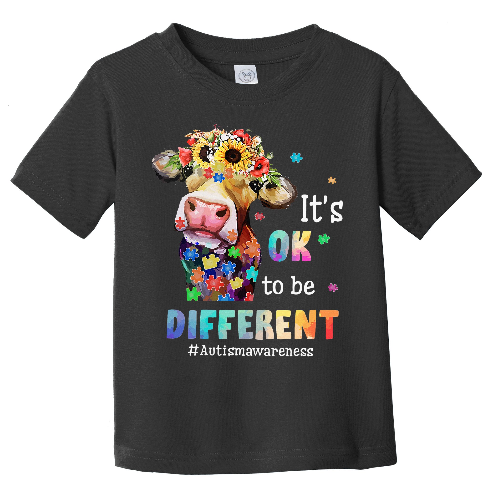 It's Ok To Be Different Heifer Cow Autism Awareness Toddler T-Shirt