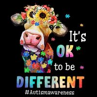 It's Ok To Be Different Heifer Cow Autism Awareness Zip Tote Bag