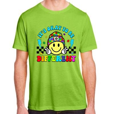 ItS Ok To Be Different Smile Face Groovy Autism Awareness Funny Gift Adult ChromaSoft Performance T-Shirt