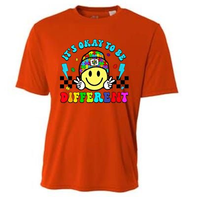 ItS Ok To Be Different Smile Face Groovy Autism Awareness Funny Gift Cooling Performance Crew T-Shirt