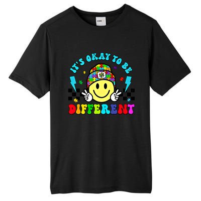 ItS Ok To Be Different Smile Face Groovy Autism Awareness Funny Gift Tall Fusion ChromaSoft Performance T-Shirt