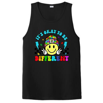 ItS Ok To Be Different Smile Face Groovy Autism Awareness Funny Gift PosiCharge Competitor Tank