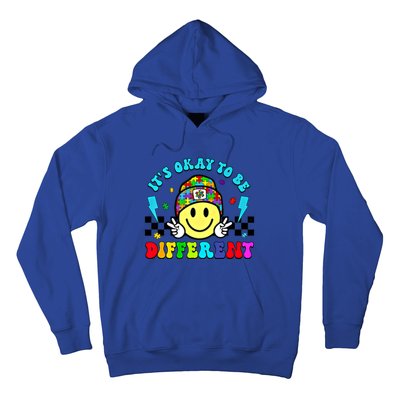 ItS Ok To Be Different Smile Face Groovy Autism Awareness Funny Gift Hoodie