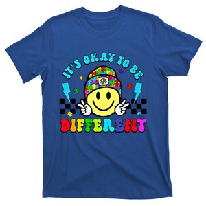 ItS Ok To Be Different Smile Face Groovy Autism Awareness Funny Gift T-Shirt