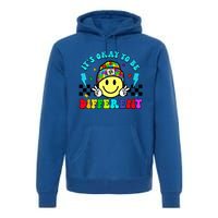 ItS Ok To Be Different Smile Face Groovy Autism Awareness Funny Gift Premium Hoodie