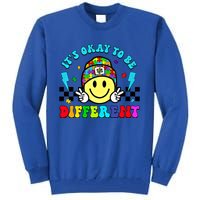 ItS Ok To Be Different Smile Face Groovy Autism Awareness Funny Gift Tall Sweatshirt