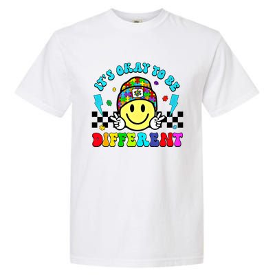 ItS Ok To Be Different Smile Face Groovy Autism Awareness Funny Gift Garment-Dyed Heavyweight T-Shirt