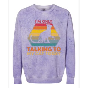 Im Only Talking To My Cat Today Cute Cats Lovers Colorblast Crewneck Sweatshirt