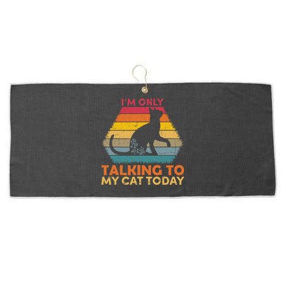 Im Only Talking To My Cat Today Cute Cats Lovers Large Microfiber Waffle Golf Towel