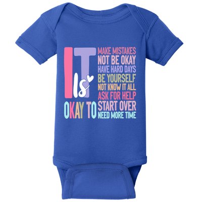 ItS Okay To Make Mistakes Be Yourself Gift Baby Bodysuit