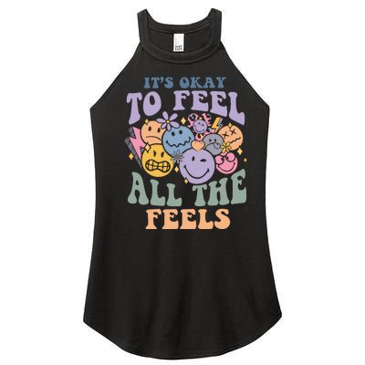 Its Okay To Feel All The Feels Mental Health Awareness Women’s Perfect Tri Rocker Tank