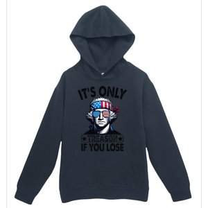 Its Only Treason If You Lose George Washington American Flag Urban Pullover Hoodie