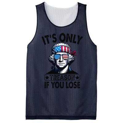 Its Only Treason If You Lose George Washington American Flag Mesh Reversible Basketball Jersey Tank