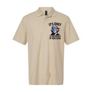 Its Only Treason If You Lose George Washington American Flag Softstyle Adult Sport Polo