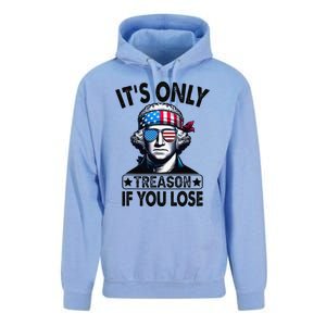 Its Only Treason If You Lose George Washington American Flag Unisex Surf Hoodie