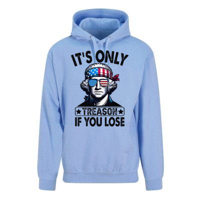 Its Only Treason If You Lose George Washington American Flag Unisex Surf Hoodie