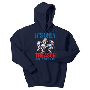 Its Only Treason If You Lose Funny Patriotic American Flag Kids Hoodie